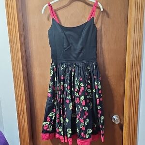 Pinup Couture Black Dress with Cherry Accents